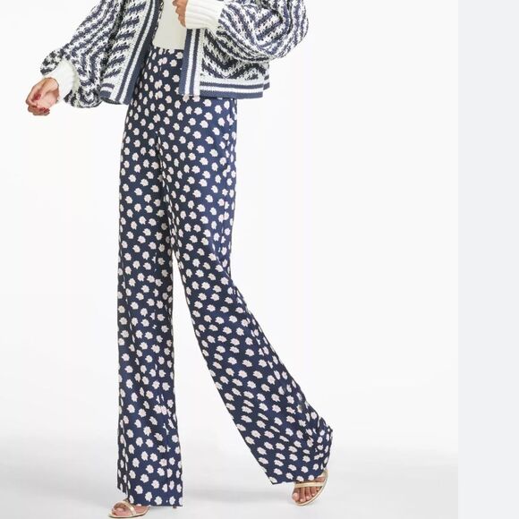 Sachin + Babi Lana Pant Navy/Pink Patterned Pants NWT size 8 $350 - Picture 4 of 6